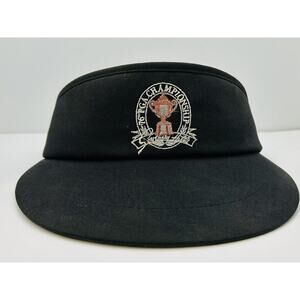 Vintage 1976 PGA Golf Championship Visor Hat Southern Hills Rare Black Hat Cap